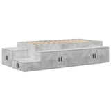 Storage Bed Frame with Drawer Concrete Grey 244 x 127 x 53.5 cm 3335560