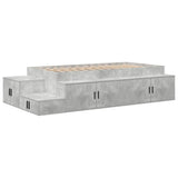 Storage Bed Frame Concrete Grey 75 cm Engineered Wood 3335592