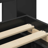 Bed Frame with Storage Black 200 x 200 cm Engineered Wood 3433605