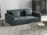 2 Seater Sofa Bed, Convertible Bed Settee, Modern Velvet Loveseat Sofa Couch with 2 Cushions, Hidden T3398P377939