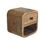 Extra Mini Curved Oak-ish Bedside with Open Slot IN3892