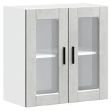 Kitchen Wall Cabinet with Glass Door Porto Concrete Grey 854151