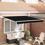 Retractable Awning Manual Black 350 x 250 cm Fabric 3330321