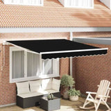 Retractable Awning Manual Black 350 x 250 cm Fabric 3330321