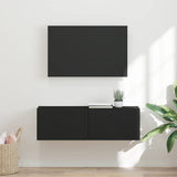 TV Wall Cabinet 98 x 31 x 29.5 cm Black Engineered Wood 892231