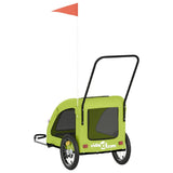 Pet Bike Trailer Green Oxford Fabric and Iron 93983