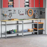 Work Bench Set 3 pcs Beige and Grey Powder-Coated Steel 3321391