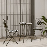 Mosaic Bistro Table Black and White 50x70 cm Ceramic 4003400