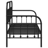 Daybed Frame Black 75 x 190 cm Powder-Coated Steel 42002628