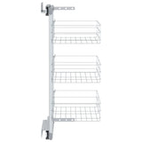 3-Tier Pull-out Kitchen Wire Basket Silver 47x25x56 cm 50969