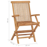 Garden Chair Set of 6 Brown Solid Teak Wood Standard Foldable 3096594