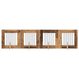 Dog Gate with Stands 4 pcs Old Wood 60 x 60 cm Engineered Wood 892155