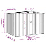 Garden Storage Shed Brown 257x205x178 cm Steel 47031