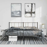 Metal Bed Frame without Mattress with Footboard Black 193x203cm 352504