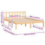 810077 Bed Frame without Mattress Solid Wood 120x200 cm