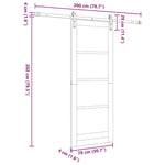 Sliding Door Manual Natural and white 78 x 202 cm 3333246