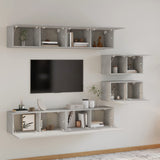 6 Piece TV Cabinet Set Concrete Grey Engineered Wood 3114601