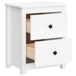 Bedside Cabinet White 50x35x61.5 cm Solid Wood Pine 813681