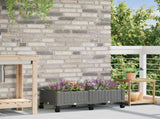 Garden Planter with Wheels Light Grey 80 x 40 x 33 cm PP 3422957