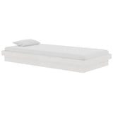 Bed Frame without Mattress White Solid Wood Single 819938