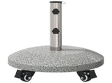 Granite Parasol Base with Wheels for 4-5 cm Pole 27.2 kg Grey 42034379