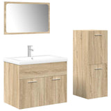 4 Piece Bathroom Furniture Set Sonoma Oak Engineered Wood 3325027