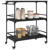 Kitchen Trolley Black 100.5x50x105 cm Engineered Wood 842331