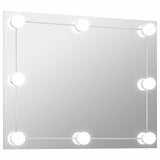 Wall Frameless Mirror with LED Lights Rectangular Glass 3078643