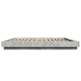 Bed Frame with LED Lights without Mattress Concrete Grey 200x200cm 3281073