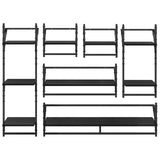 Wall Shelf Set 6 pcs Black Oak 100 x 25 x 30 cm Engineered Wood 882840