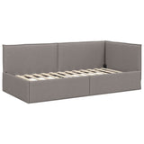 Corner Bed Frame with Headboard Taupe 90 x 200 cm Velvet 42016468