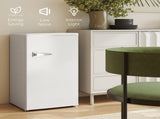Under Counter Fridge, 85L Small Retro Refrigerator with Chiller Box, Adjustable Thermostat, Glass T3398P342953