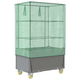 Raised Bed with Cover and Wheels Rattan Look 80x50x182 cm 4015864