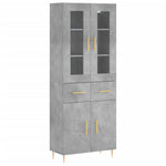 Highboard Concrete Grey 69.5x34x180 cm Engineered Wood 3198525