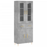 Highboard Concrete Grey 69.5x34x180 cm Engineered Wood 3198525