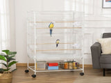 Large Bird Cage Budgie Cage for Finch Canaries Parakeet with Rolling Stand, Slide-out Tray, Storage T3398P347595