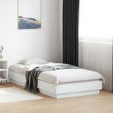 Bed Frame without Mattress White 90x190 cm Single Engineered Wood 839630