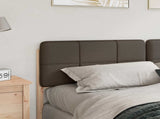 Upholstered Headboard Brown and Taupe 180 cm Solid Pine Wood 880111