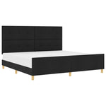 ZNTS Bed Frame Black 200x200 cm Fabric 3344755