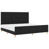 ZNTS Bed Frame Black 200x200 cm Fabric 3344755