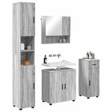 Bathroom Furniture Set with Drawer with Door 4 pcs Grey Sonoma 3392979