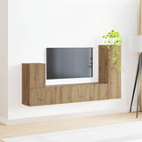 TV Cabinet Set Wall-mounted 3 pcs Artisan Oak Engineered Wood 3409023
