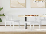 Dining Chair 2 pcs White and White Solid Rubber Wood 42020408