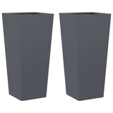 Garden Planters Anthracite 2 pcs 35x35x75 cm Steel 851085