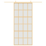 Sliding Door Gold 90x205 cm Frosted ESG Glass and Aluminium 155176