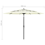3-Tier Garden Parasol with Aluminium Pole Sand 3 m 313868