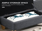 Linen Storage Ottoman Padded Footstool with Rubberwood Legs for Storage Box, Bed End, Shoe Bench, T3398P328178