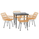 Garden Dining Set Black 3157846