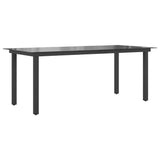 Garden Dining Table Black Aluminium and Glass 190 x 90 cm Durable 42789