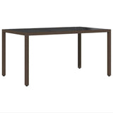 Garden Dining Set 7 pcs Brown Poly rattan 3334866
